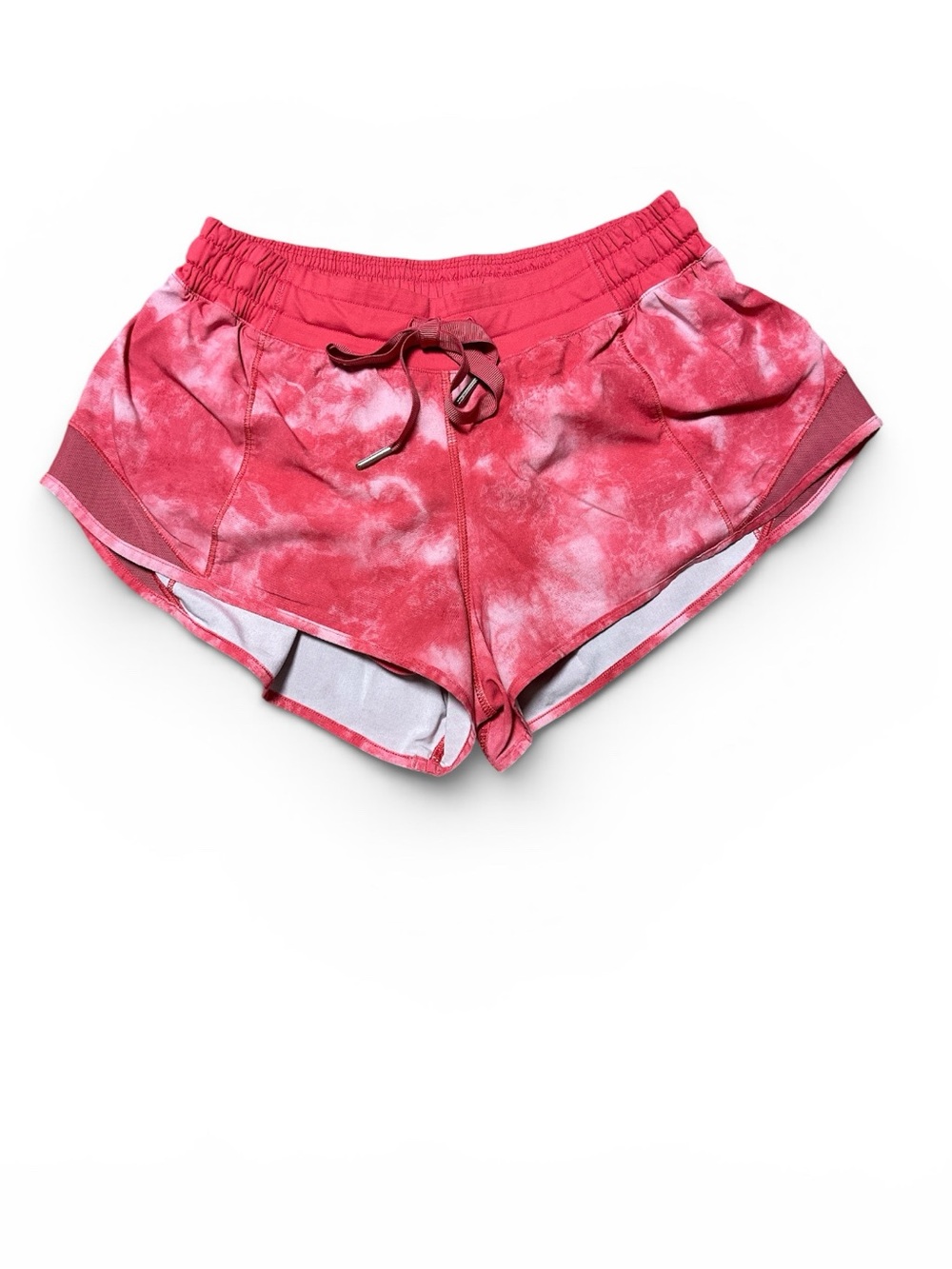 Lululemon Women’s Red/PinkTie-Dye Athletic Running Shorts with Drawstring Size 6